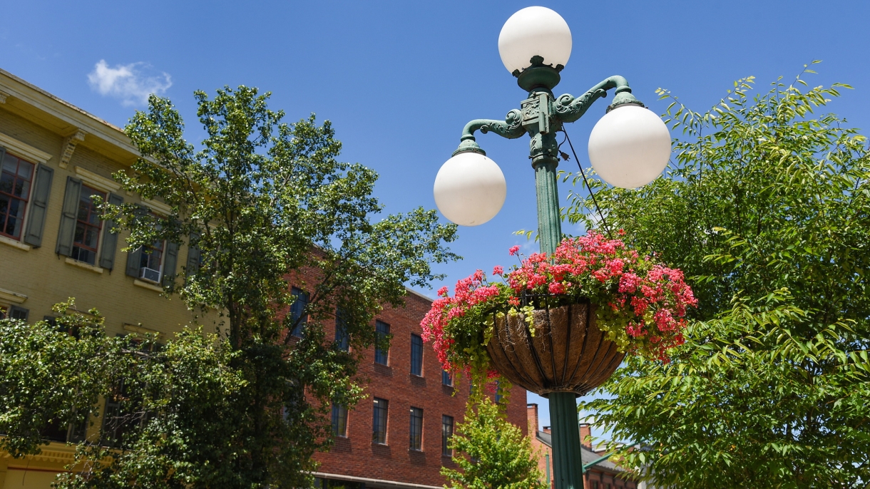 Photo of lamp post in downtown Lewisburg