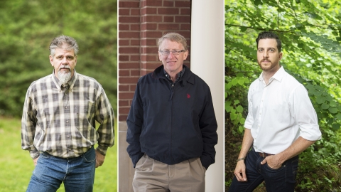 Three portraits of faculty members