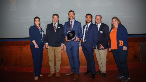 Members of the Bucknell SBDC staff with their award