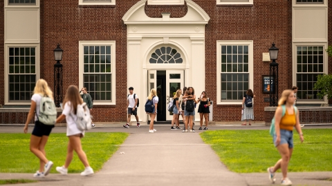 Bucknell students on the first day of classes.