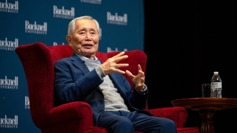 George Takei delivers a keynote address at the Bucknell Forum.