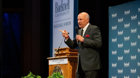 Kevin O'Leary speaks at the Bucknell Forum.