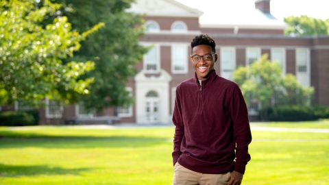 Quentin Andrews '24, an economics and English double-major and Posse Scholar from Washington, D.C., has been researching the Black Arts Movement of the 1960s and '70s.