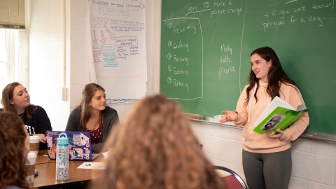 Early Education Student teaching a lesson