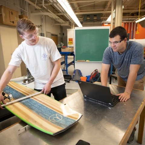 Students creating a wakeboard