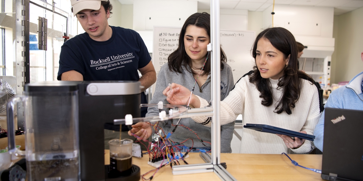 Senior Design students working on the Keurig project