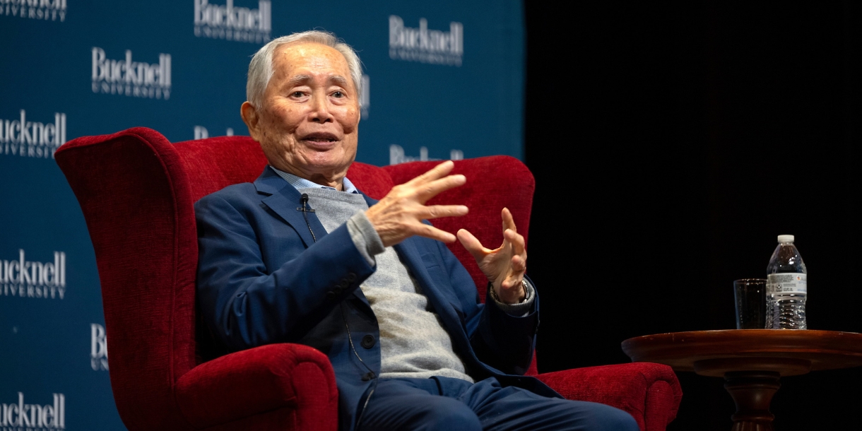 George Takei delivers a keynote address at the Bucknell Forum.