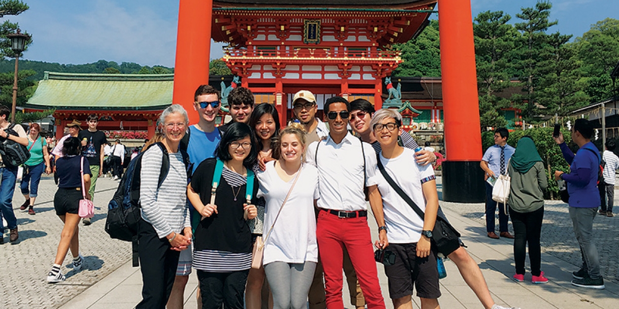 Group of students in Kyoto, Japan