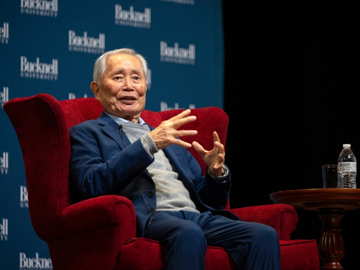 George Takei delivers a keynote address at the Bucknell Forum.