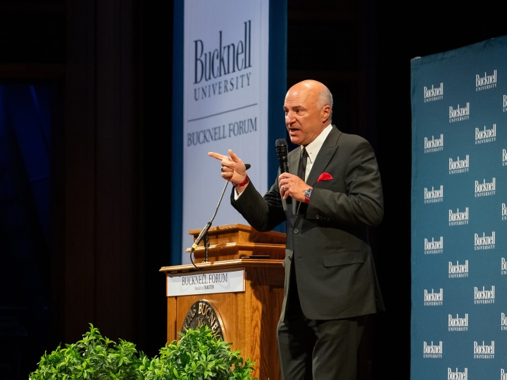 Kevin O'Leary speaks at the Bucknell Forum.