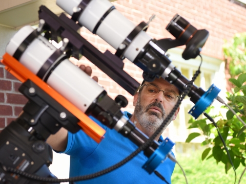 Ned Ladd with telescope