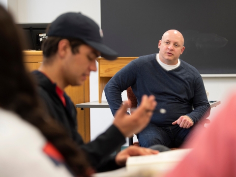 Enyeart teaching a history class